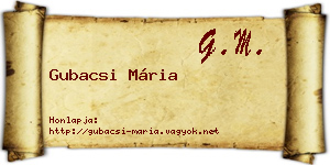 Gubacsi Mária névjegykártya